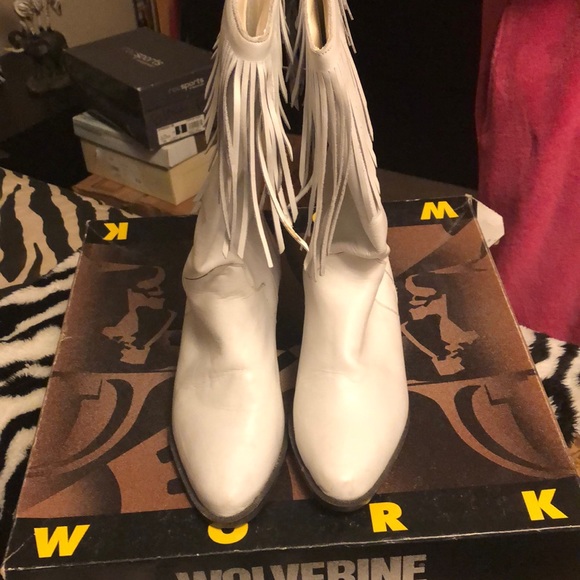 white leathers cowboy boots - Picture 4 of 4